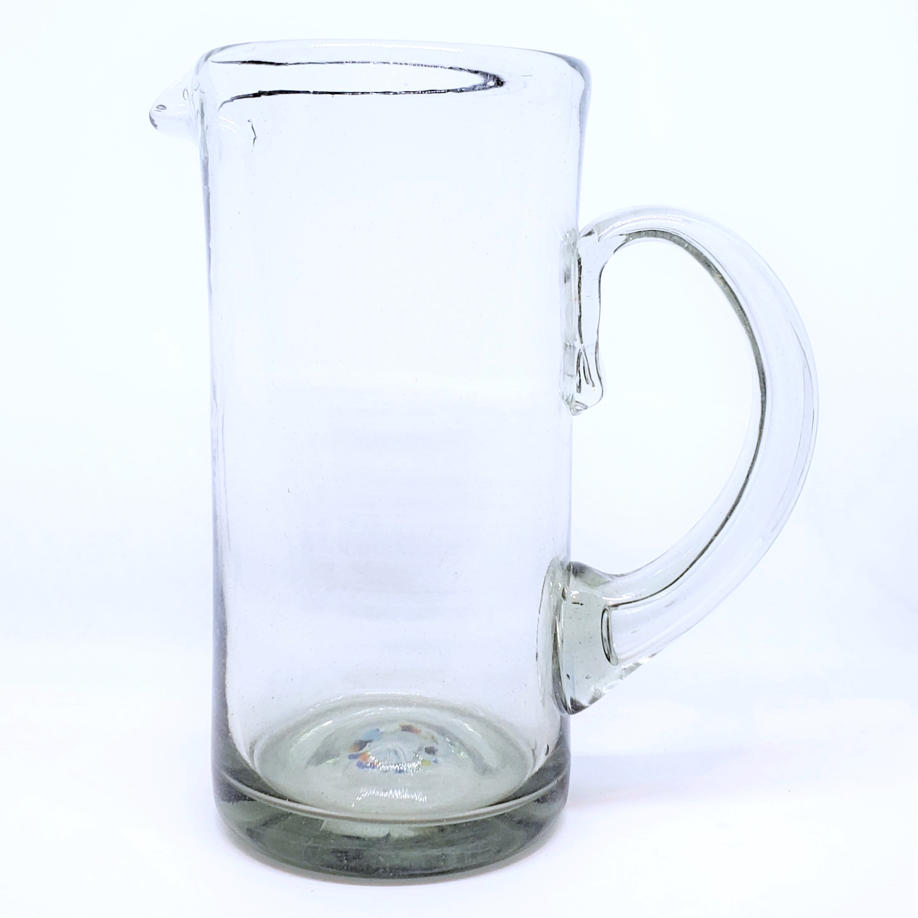 VIDRIO SOPLADO / Jarra Alta de 48 oz Transparente / Combine sus vasos transparentes con ésta hermosa y rústica jarra alta.